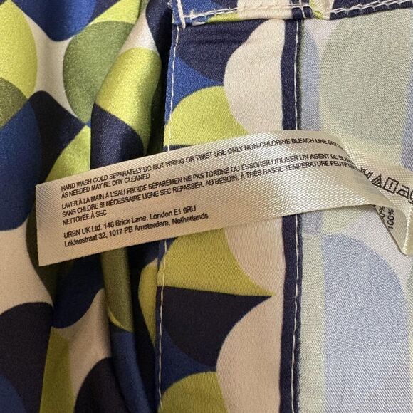 Anthropologie Shirt Womens Large Multicolor Geometric Button Up 3/4 Sleeve Top - Picture 6 of 7